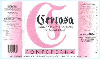 Acqua Minerale Certosa Fonte Perna