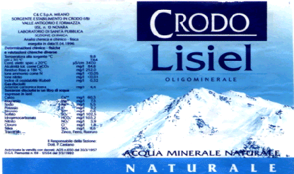 Acqua Minerale Crodo Lisiel