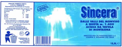 Acqua Minerale Sincera